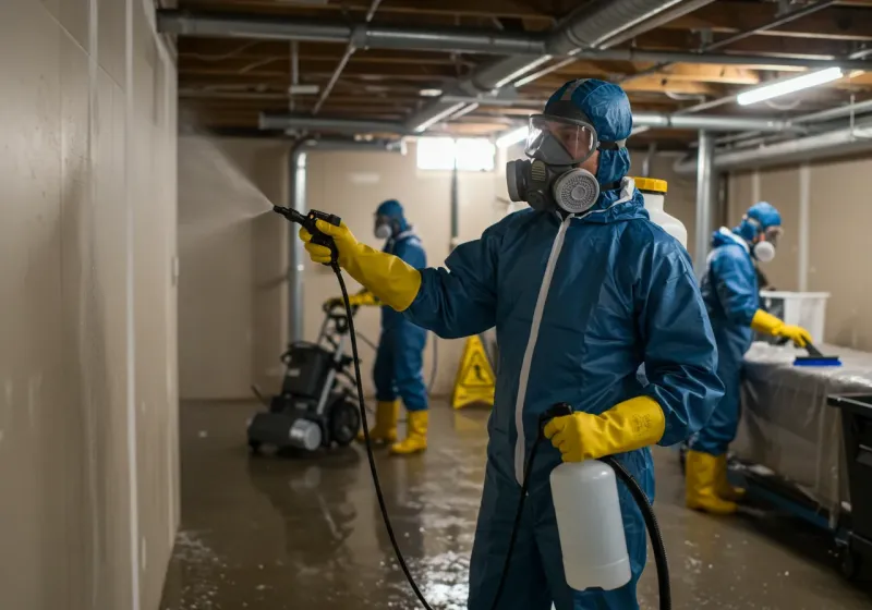 Basement Sanitization and Antimicrobial Treatment process in Aguilita, PR