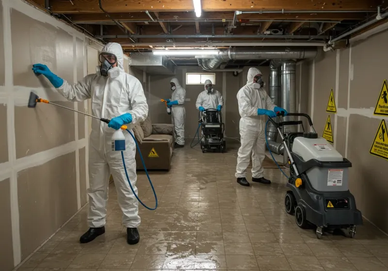 Basement Moisture Removal and Structural Drying process in Aguilita, PR